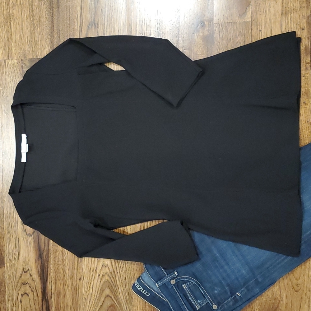 Womens Boston Proper black square neck 3/4 sleeve top size S